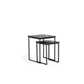 Teaky Blinders - Table d'appoint - set of 2 - teck - structure en acier - noir