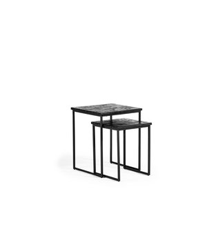 Teaky Blinders - Table d'appoint - set of 2 - teck - structure en acier - noir