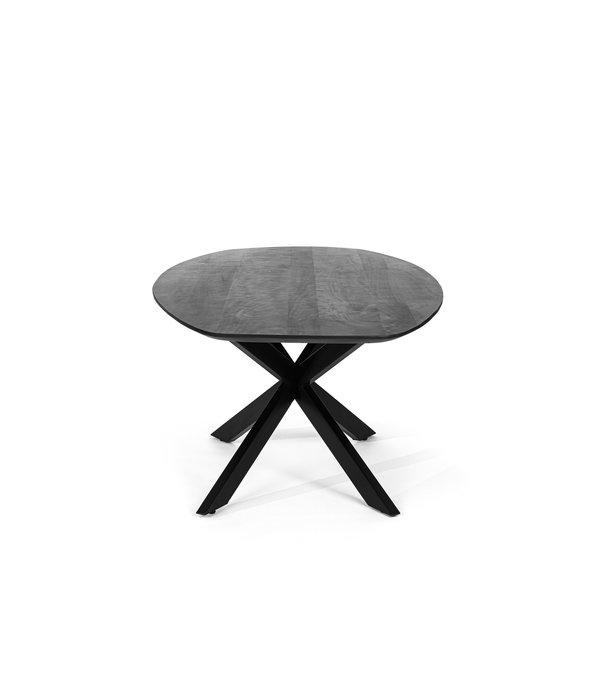 Duverger® Smooth Mango - Table de salle à manger - ovale - mangue - 230cm x 110cm - pied araignée - acier - noir