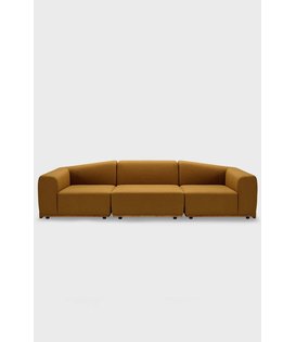 Playa - Sofa - 3-zitbank - stof - mosterdkleur - houten onderstel
