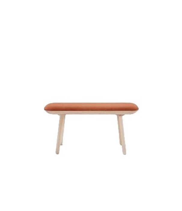 EMKO Ash - Zitbank - essenhout - small - fluweel - terracotta - naturel poten