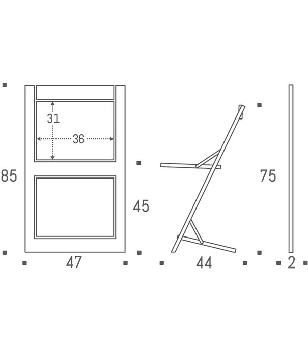 AMBIVALENZ Fläpps - Klapstoel - berkenmultiplex - door & door geverfd HPL - wit - opengezet: 75 x 47 x 45 cm