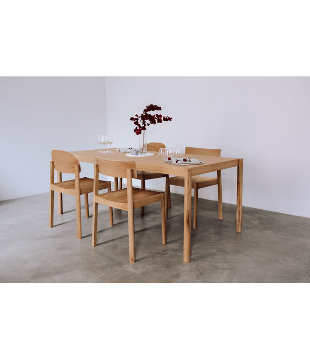 EMKO Oaks Diner - Table de salle à manger - rectangle - 160cm - chêne - contreplaqué - huilé naturel - pieds ronds