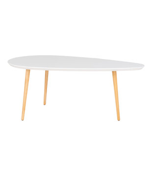 Scanditable - Table basse - plateau blanc - pieds naturels - 110x45x60cm