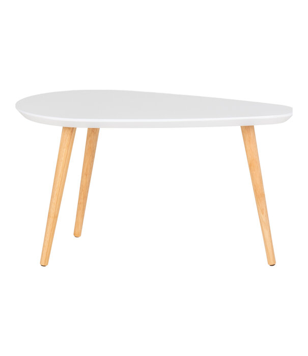 Duverger® Table basse Scanditable avec un plateau en MDF blanc soutenu par des pieds en hévéa naturel