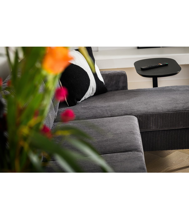 Duverger® Moquette - Sofa - 3-Sitzer Sofa - Chaiselongue links oder rechts - gerippter Samt - anthrazit