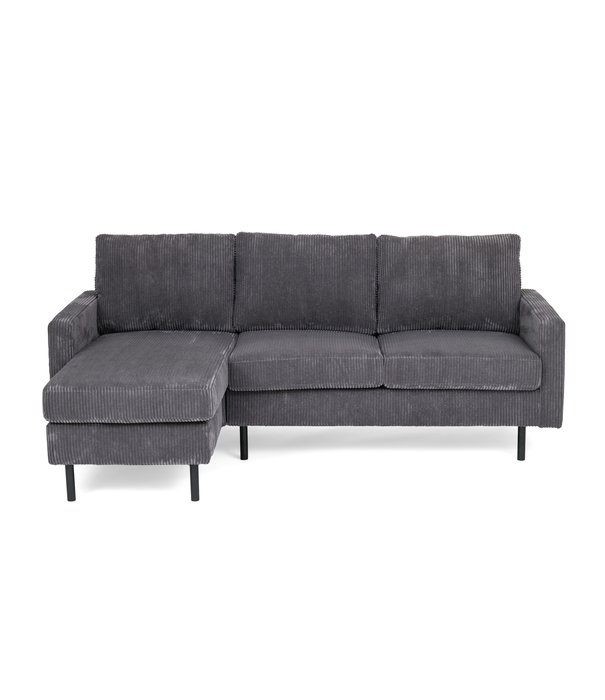 Duverger® Moquette - Sofa - 3-zitbank - chaise longue links of rechts - ribfluweel - antraciet