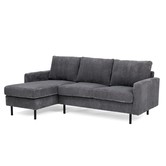 Moquette - Sofa - 3-Sitzer Sofa - Chaiselongue links oder rechts - gerippter Samt - anthrazit