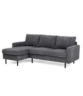 Moquette - Sofa - 3-Sitzer Sofa - Chaiselongue links oder rechts - gerippter Samt - anthrazit