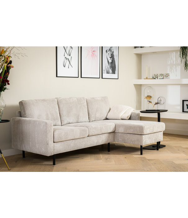 Duverger® Moquette - Canapé - canapé 3 places - chaise longue gauche ou droite - velours côtelé - naturel