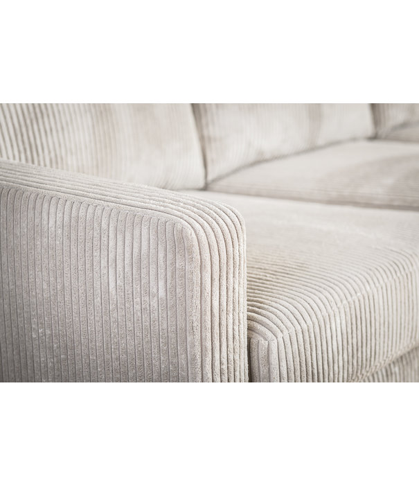 Duverger® Moquette - Sofa - 3-Sitzer Sofa - Chaiselongue links oder rechts - Rippensamt - natur
