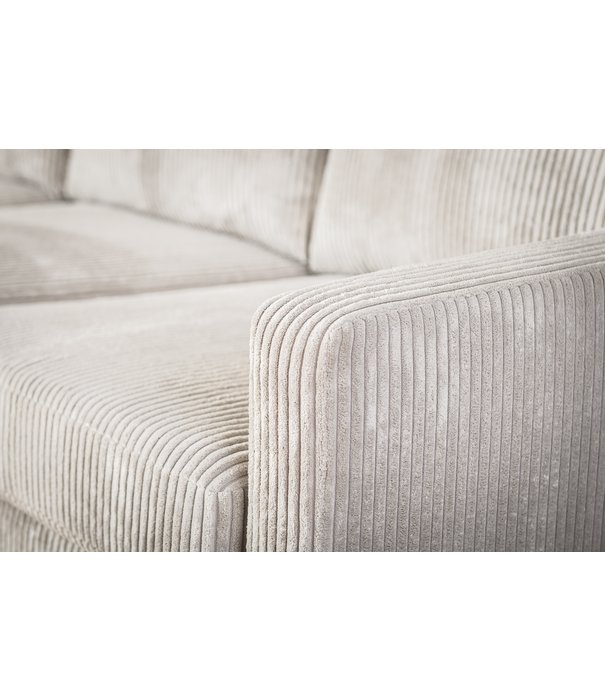 Duverger® Moquette - Sofa - 3-Sitzer Sofa - Chaiselongue links oder rechts - Rippensamt - natur