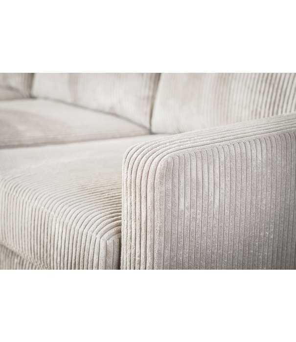 Duverger® Moquette - Sofa - 3-zitbank - chaise longue links of rechts - ribfluweel - naturel