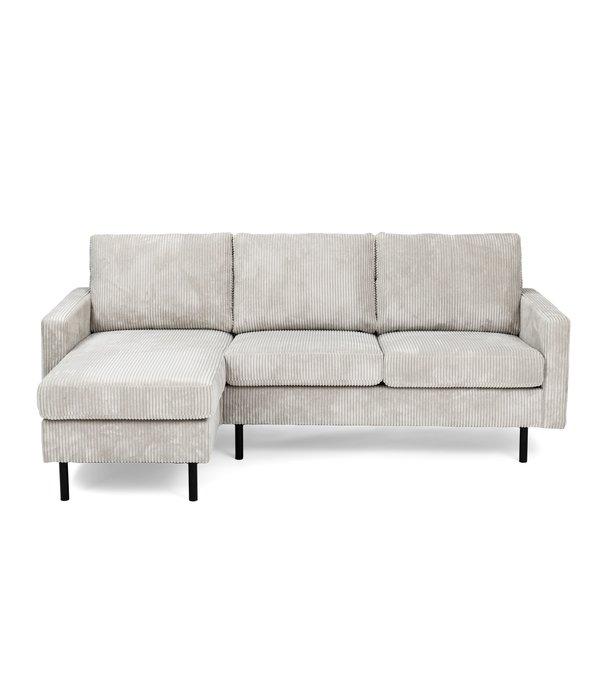 Duverger® Moquette - Sofa - 3-zitbank - chaise longue links of rechts - ribfluweel - naturel