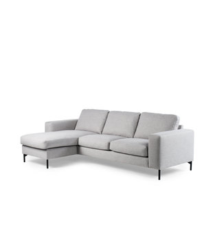Valente - Sofa - 3-Sitzer Sofa - Chaiselongue links oder rechts - Stoff Valente - grau