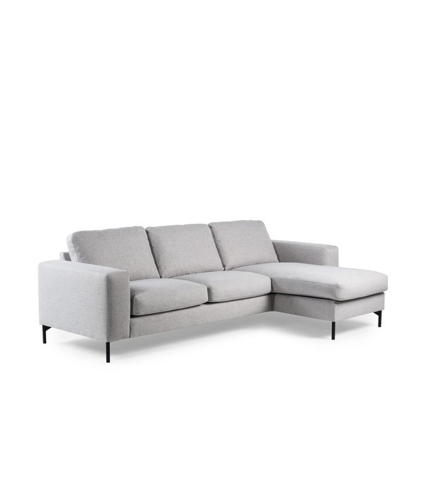 Duverger® Valente - Canapé - canapé 3 places - chaise longue gauche ou droite - tissu Valente - gris
