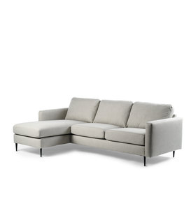 Twisted - Canapé - canapé 3 places - chaise longue gauche ou droite - beige - pieds en acier - noir