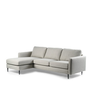 Twisted - Sofa - 3-Sitzer Sofa - Chaiselongue links oder rechts - beige - Stahlbeine - schwarz
