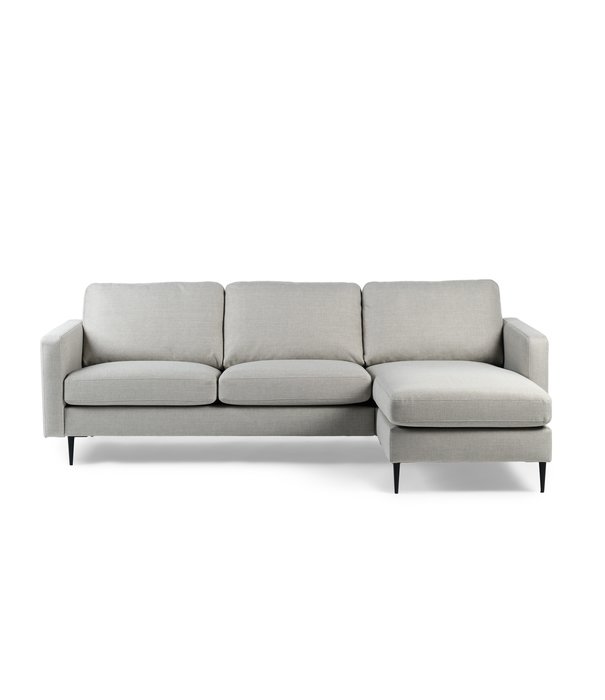 Duverger® Twisted - Sofa - 3-Sitzer Sofa - Chaiselongue links oder rechts - beige - Stahlbeine - schwarz