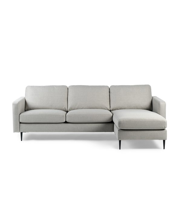 Duverger® Twisted - Sofa - 3-zitbank - chaise longue links of rechts - beige - stalen pootjes - zwart