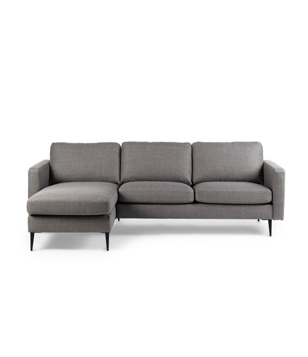 Duverger® Twisted - Sofa - 3-Sitzer Sofa - Chaiselongue links oder rechts - taupe - Stahlbeine - schwarz