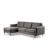 Twisted - Sofa - 3-Sitzer Sofa - Chaiselongue links oder rechts - taupe - Stahlbeine - schwarz