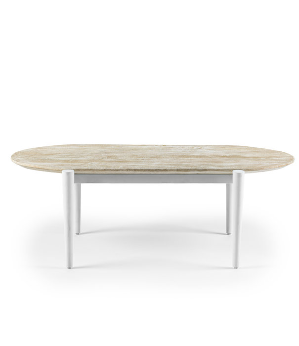 Duverger® Offering - Salontafel - ovaal - mango - naturel - stalen frame - wit