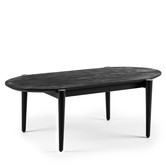 Offering - Salontafel - ovaal - mango - stalen frame - zwart