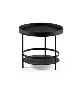 Offering - Table basse - ronde - mangue - châssis acier - noir