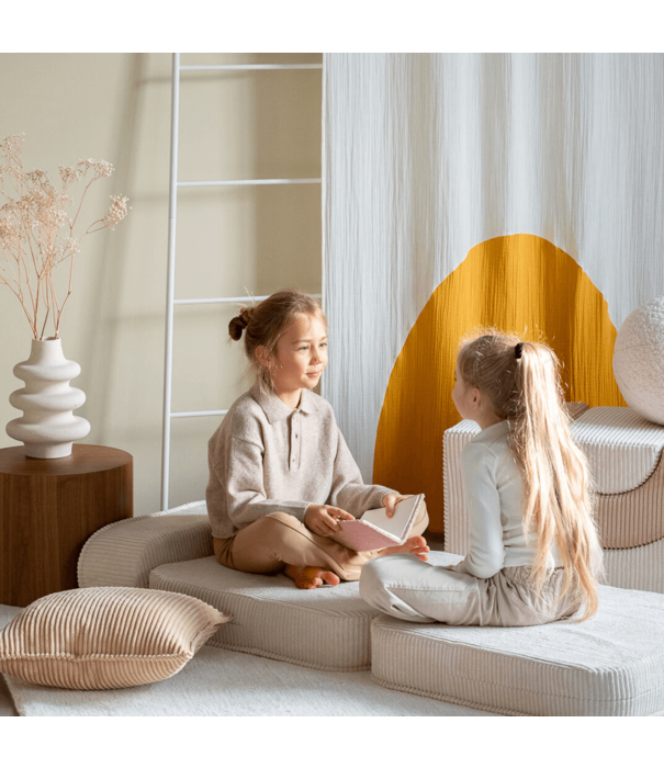 WigiWama Flip Chair - Kindersessel - Marshmallow - weiß - gerippter Samt