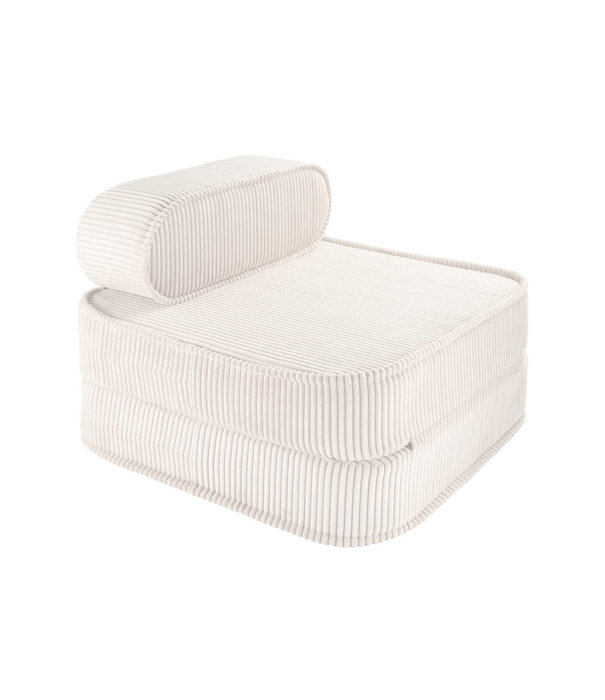 WigiWama Flip Chair - Kindersessel - Marshmallow - weiß - gerippter Samt