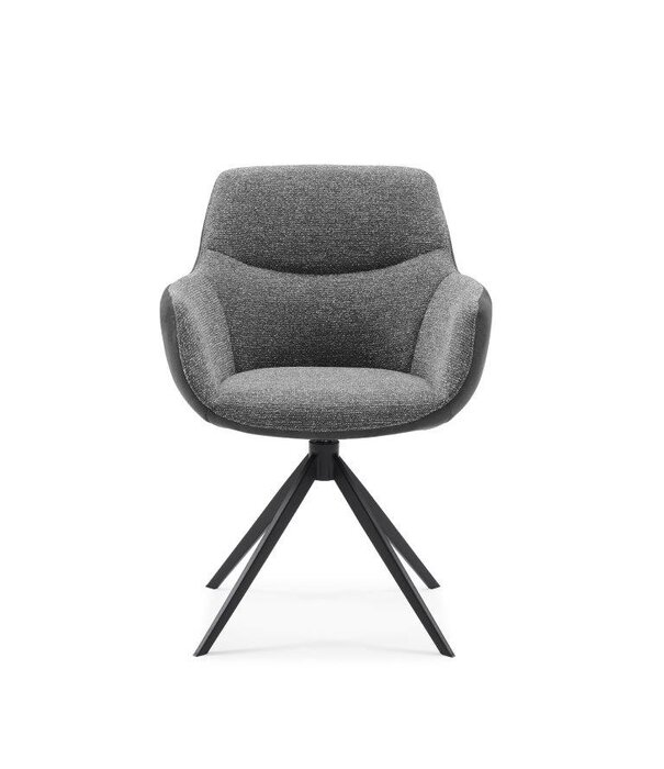Duverger® Threehundredsixty - chaise de salle à manger - bull - anthracite - sneak - grey - 360° rotating - steel 4-foot