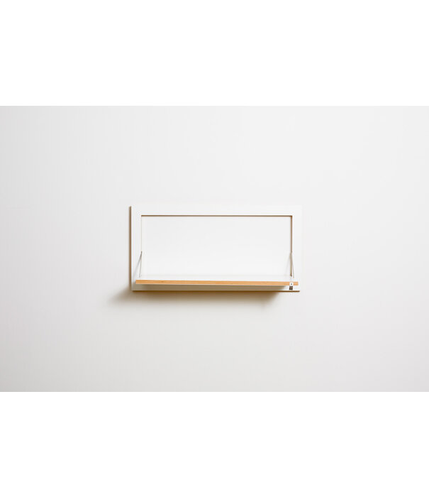 AMBIVALENZ Fläpps - Etagère murale - contreplaqué de bouleau - HPL teinté dans la masse - blanc - surface fermée : 80 x 40 cm