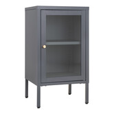 Knock vitrine en acier gris avec 1 porte vitrée - 35x70x38cm