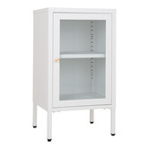 Knock stalen vitrinekast wit met 1 glasdeur - 35x70x38cm