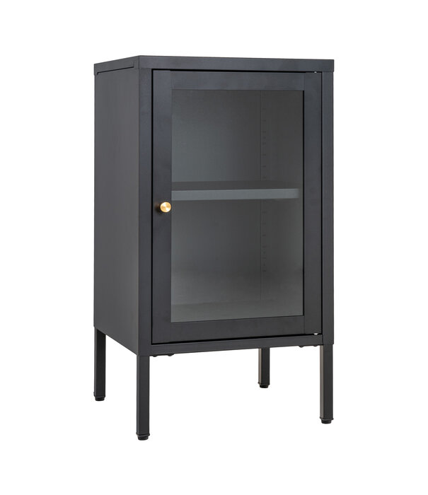 Duverger® Knock vitrine en acier noir avec 1 porte vitrée - 35x70x38cm