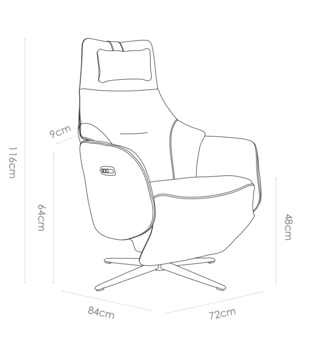 Duverger® Dreamline design Ruhesessel in Kombination aus grauem Sneak-Stoff und schwarzem Kunstleder, kabellos elektrisch verstellbar mit AkkuRANA 6422-RE2M(INCL.BATTERY)-BULL 67 ANTRACITE + SNEAK 65 GREY CAT.Z