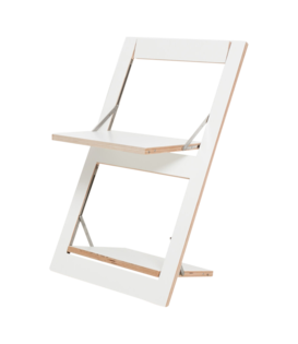 Ambivalenz Fläpps - Chaise pliante - contreplaqué de bouleau - blanc - 75 x 47 x 45 cm