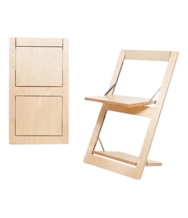 AMBIVALENZ Fläpps - Chaise pliante - contreplaqué de bouleau - naturel - laqué transparent - ouvert : 75 x 47 x 45 cm