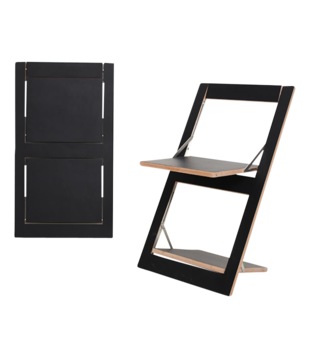 Fläpps Chaise pliante contreplaqué de bouleau blanc 75 x 47 x 45 cm