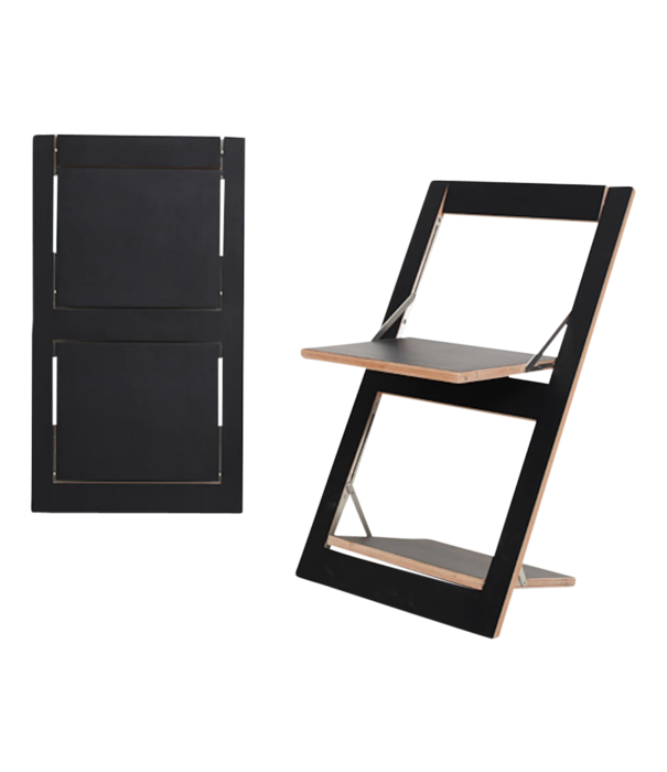 AMBIVALENZ Fläpps - Chaise pliante - contreplaqué de bouleau - HPL teinté dans la masse - blanc - ouverte : 75 x 47 x 45 cm