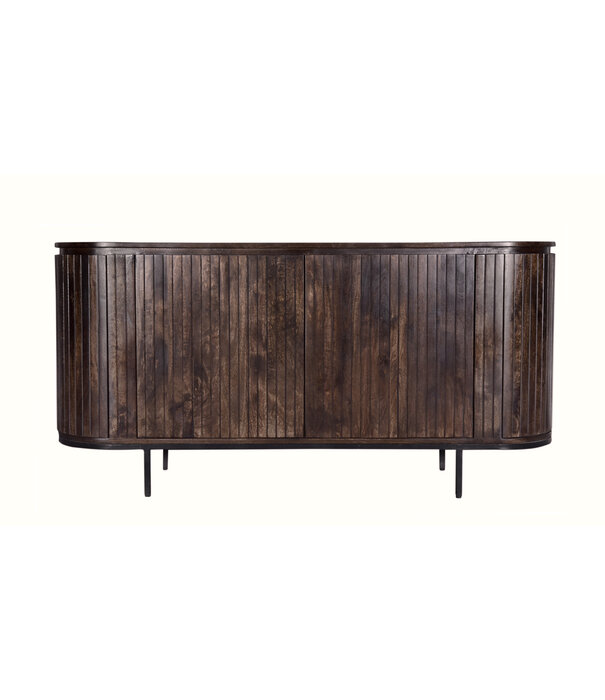 Duverger® Durango - Sideboard - Mangoholz - Walnuss - 4 Türen - Stahlbeine - 170cm