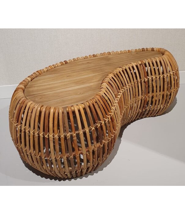 Duverger® Nut - Couchtisch - Teakholz - natürlich - Rattan