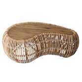 Nut - Couchtisch - Teakholz - natürlich - Rattan