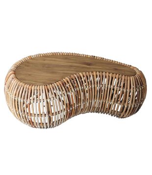 Nut - Couchtisch - Teakholz - natürlich - Rattan