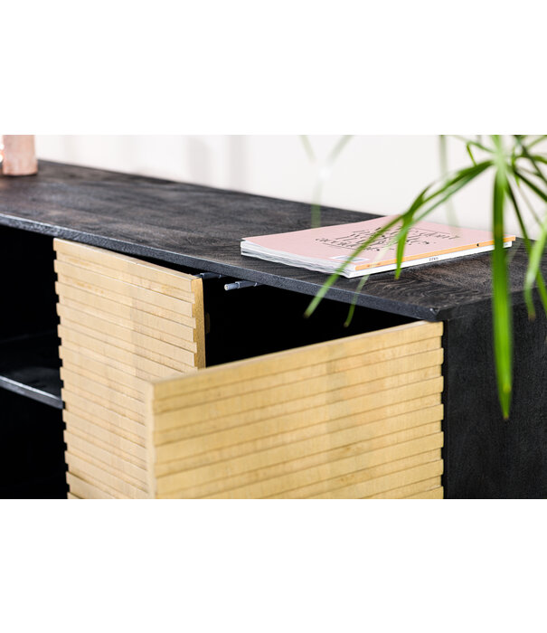 Duverger® Piano - Sideboard - L160cm - Mango - schwarz - natur