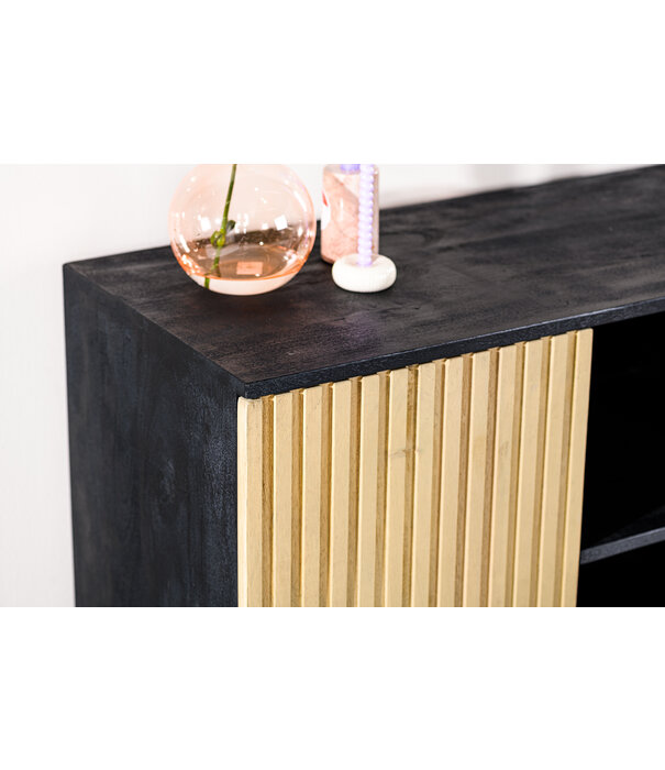 Duverger® Piano - Sideboard - L160cm - Mango - schwarz - natur