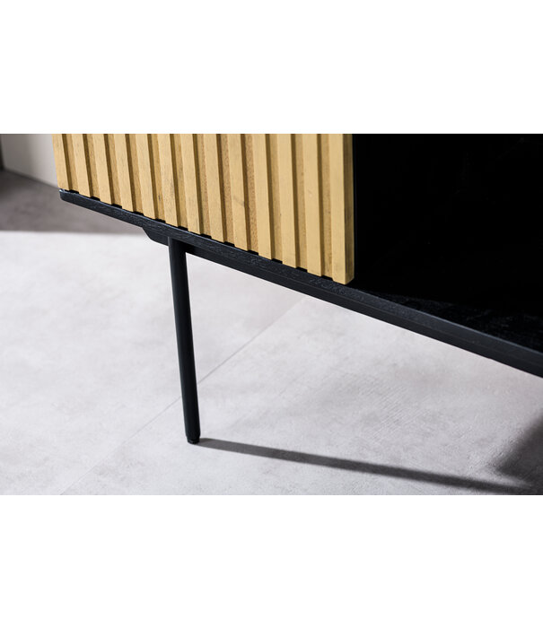 Duverger® Piano - Sideboard - L160cm - Mango - schwarz - natur