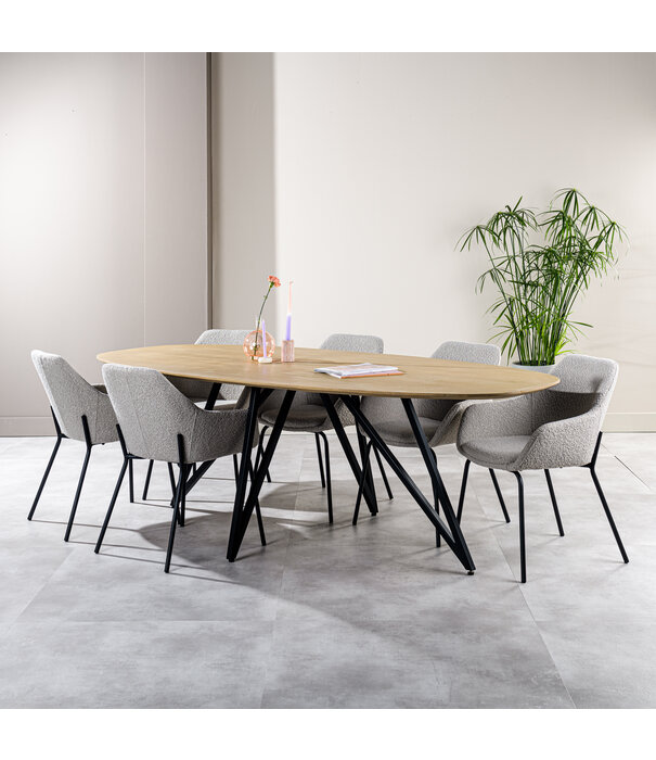 Duverger® Nordic Design - Table de salle à manger - acacia - naturel - ovale - 240x110 cm