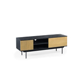 Piano -Tv-meubel - L140cm - mango - zwart - naturel